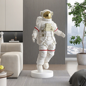Statua in Resina di Astronauta Nordico da 100cm, Grande Pezzo Decorativo da Pavimento, Figura Spaziale per Divano e Mobile TV, Decorazione per Ufficio e Reception - Product Image 1