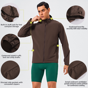 Ультра-легкая ветрозащитная дышащая и водостойкая куртка для бега унисекс - Product Image 4