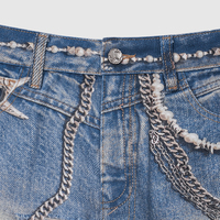 QUICKSHOW Jean unisexe en denim Y2K taille mi-haute en coton, style streetwear, imprimé numérique, coupe large, résistant à la décoloration, délavage moustache, noir