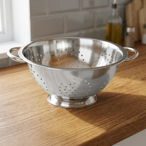 Durable Stainless Steel Eco-Friendly Deep Colander Bowl with Lid Fine Mesh Stable Base Dishwasher Safe Efficient Food <b>Draining</b> - Product Image 2