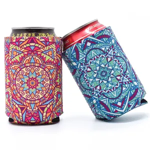 12 oz coozies promotion gift folding neoprene fabric slim can cooler with logo foldable stubby cooler holder