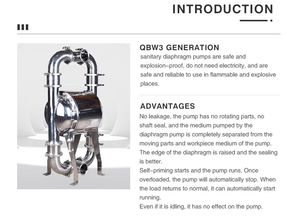GODO QBW3-80 3 Inch Sanitary Pneumatic Diaphragm <b>Pump</b> <b>Air</b> Operated High Head Water for Industrial - Product Image 6