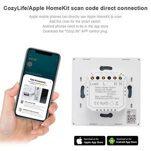 Interrupteur intelligent WiFi Apple HomeKit EU UK, interrupteur mural intelligent, interrupteur neutre, compatible avec <span class=keywords><strong>Home</strong></span> Assistant, Homekit, commande vocale Siri - Product Image 4