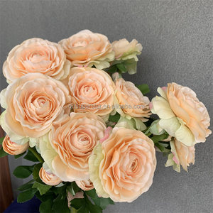 Flor de loto de champán Artificial de alta calidad al por mayor de, Loto Artificial de tacto Real para decoraciones de boda - Product Image 3