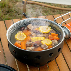 Pot d'extérieur multifonctionnel tout-en-un en acier inoxydable pour le camping et les pique-niques pour la cuisson au gaz et la friture - Product Image 4