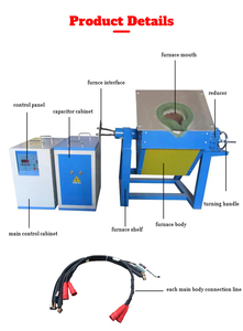 Nuevo horno de inducción eléctrico de alta eficiencia para fusión de acero dorado, plantas de fabricación de acero inoxidable de 10-200kg de capacidad - Product Image 5