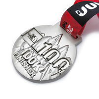 Médailles sportives de course à pied en métal personnalisées 1K 5K 10K 24K 100K Trophées et plaques de récompense du marathon