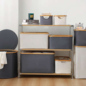 ตะกร้าไม้ไผ่สำหรับใส่เสื้อผ้าแบบพับได้พร้อมฝาปิดภาชนะใส่เสื้อผ้าที่ใส่เสื้อผ้าได้เยอะ - Product Image 3