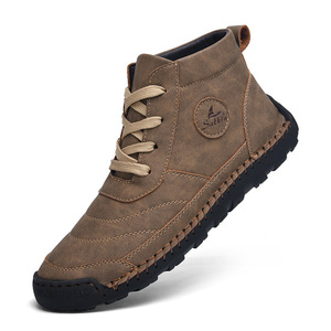 2025 New Men's Chelsea Boots Large Size High-Top Leather Shoes Hand-Stitched Casual Short Boots for Spring Summer - Product Image 5