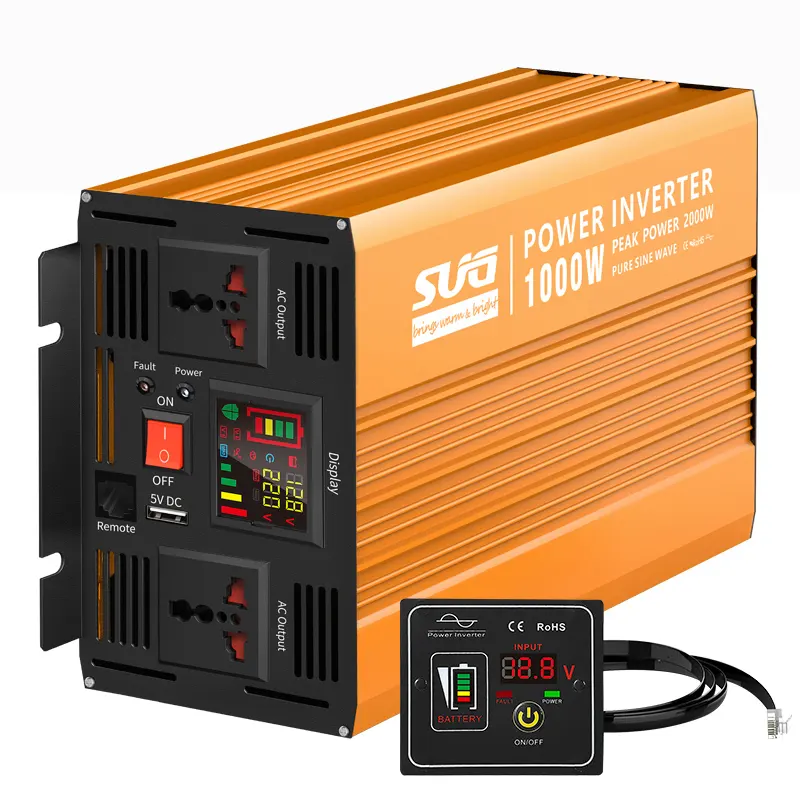 Inverter surya 1000w dengan pengisi daya AC, inverter catu daya tidak terputus