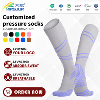 Chaussettes de compression graduée personnalisées 15-20 mmHg, hauteur genou, soutien de la circulation, tricot respirant pour femmes et hommes, vente en gros usine OEM