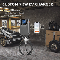 Cargador de Pared Negro Trifásico de Carga Rápida de 7KW 16A con Logotipo de Aplicación Personalizado, XUZHAO BYD EV, Tipo 2 GBT, con Rango de Voltaje de Entrada Trifásico