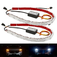 Bande lumineuse LED pour voiture EURS 16LED, effet cristal, double couleur, dynamique, RGB, télécommande, DRL, feu de direction, bande de guidage