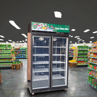 Réfrigérateur vertical commercial grand refroidisseur de boissons pour boissons réfrigérateur d'affichage de boissons froides de bonne qualité refroidisseur à trois portes