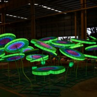 Linternas LED de Seda Chinas Impermeables con Formas de Plantas, Decoraciones para Festivales al Aire Libre, Halloween/Día de Acción de Gracias/Navidad/Año Nuevo