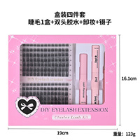 Kit de cils en grappe pour bricolage ventilateur individuel en grappe de faux vison ventilateur en grappe de cils pour bricolage ventilateur en grappe de cils de marque privée prédécoupée