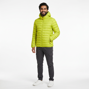 Custom Logo Quality Outdoor Warm Zipper Pocket <b>Hooded</b> <b>Puffer</b> Coat Winter <b>Puffer</b> <b>Jackets</b> for <b>Men</b> - Product Image 1