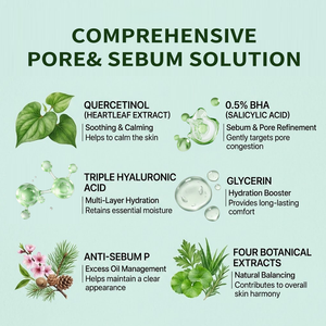 Gel Limpiador Profundo de Poros con Quercetinol y BHA, Limpiador Facial con Ácido Salicílico, Eliminación de Puntos Negros, Ácido Hialurónico, Doble Limpieza a Base de Plantas - Product Image 4