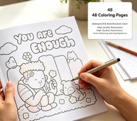 Livre de coloriage anti-stress, 48 feuilles, motifs de la vie quotidienne, livre de dessin relaxant pour adolescents et adultes