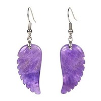 Boucles d'oreilles DIY en pierres précieuses, boucles d'oreilles ailes d'ange en améthyste, bijoux en pierres précieuses pour femmes