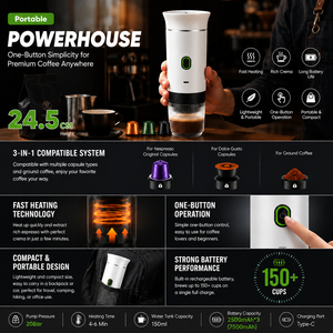 Cafetera Espresso Portátil 3 en 1 de Fábrica BSCI, Cafetera de Cápsulas con Calentamiento, Mini Cafetera de 20 Bares para Viajes y Camping, Personalizable - Product Image 2