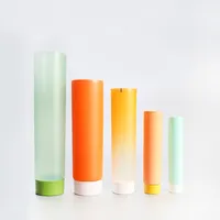 Pcr biodegradável eco-amigável, 50ml 80ml 100ml verde laranja azul creme de cuidados com o sol, tubo macio de plástico cosmético com parafuso, tampa superior