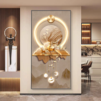 Peinture à l'huile minimaliste d'un cerf, art mural en porcelaine cristalline LED pour salon, chambre ou bureau avec cadre en métal