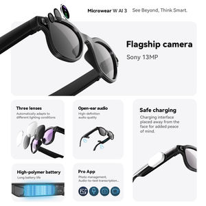 แว่นตาอัจฉริยะ Microwear WAI3 ระบบ AI Vision Recognition กล้อง 1080P ควบคุมด้วยเสียง ชาร์จแม่เหล็ก - Product Image 2