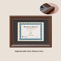 Cadre de diplôme en bois massif de qualité supérieure, double passe-partout, à suspendre au mur, style vintage, pour certificat de récompense ou autorisation