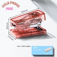 Mini agrafeuse transparente de poinçon de trou transparent petite agrafeuse de fournitures scolaires d'étudiant avec la conception claire