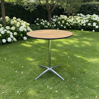 Mesa de Comedor con Pedestal de 30 Pulgadas - Plegable, con Marco de Hierro, Ecológica, Duradera, Portátil, Fácil de Limpiar, para Muebles de Hotel, Casa de Campo, Exterior