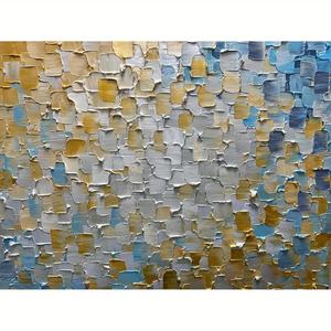 Personnaliser encadré grande taille <span class=keywords><strong>bleu</strong></span> or moderne texturé épais abstrait mur Art décor peinture acrylique pour la maison salon - Product Image 5