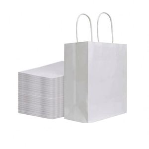 KUAIMA Bolsa de Papel Kraft Blanca de 21*11*27cm con Impresión Personalizada al por Mayor, con Asa de Papel, Bolsa de Regalo Personalizada - Product Image 1