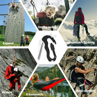 5 en 1 personnalisé Multitool EDC mousqueton porte-clés pliable outil survie D forme crochet tournevis ouvre-porte-clés