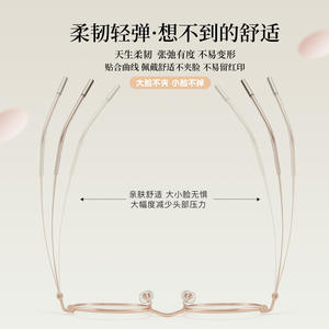 Montures de lunettes rondes en titane bêta 33226 47-18-145 Unisexe Monture étroite Origine Danyang Verres en résine - Product Image 5