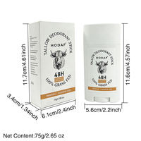 Déodorant en stick au suif infusé à l'huile essentielle de bergamote, sans aluminium, protection naturelle, contrôle des odeurs sous les aisselles, déodorant à la bergamote