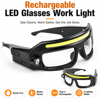 Lampe frontale LED rechargeable COB mains libres avec détecteur de mouvement, chargement Type-C, portable pour atelier, extérieur et camping