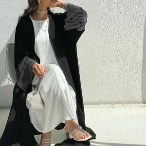Custom Nida Open Abaya High Quality Islamic Clothing New Fashion Dubai Abaya Women Muslim Dress
