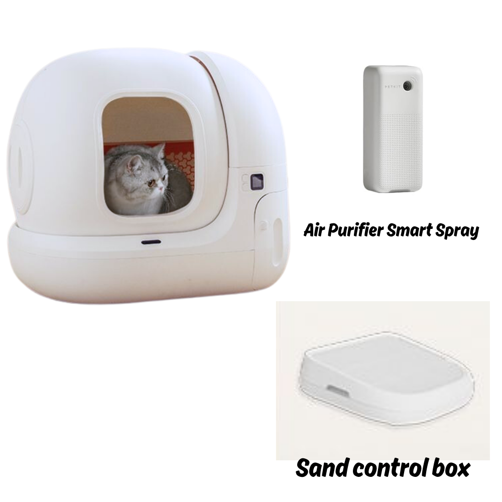 PETKIT Smart Cat Litière + Nettoyant saveur + bac de contrôle du sable