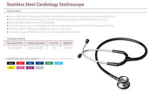 Chuyên ngành bụng và thai nhi âm thanh bác sĩ thiết bị chuyên nghiệp thép tim mạch estetoscopio y tế ống nghe - Product Image 6