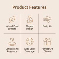 Diffuseur de parfum d'ambiance naturel avec bâtonnets en rotin pour chambre et salle de bain, huile aromatique longue durée
