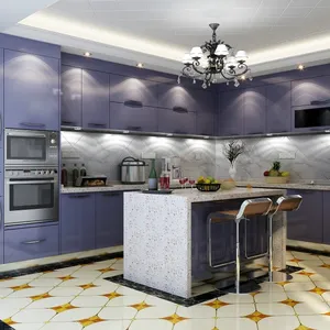 Purple Color Kitchen Cabinet Customize Stainless Steel Kitchen Cabinet Factory Direct