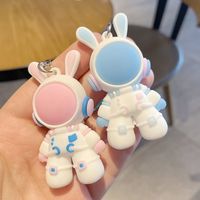 Porte-clés en silicone en forme de lapin de dessin animé, jouet en peluche mignon, breloque pour livre et sac, cadeau exquis pour la maternelle, clé de voiture