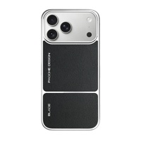 Étui de téléphone de luxe en cuir PU magnétique électroplaqué pour iPhone 17 14 15 16 Pro Max, compatible avec la recharge sans fil, coque de protection