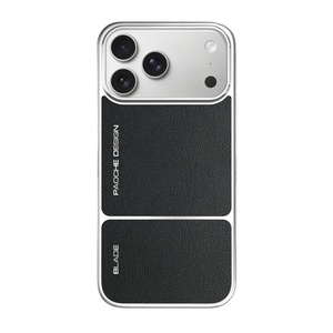 Funda de Teléfono de Cuero PU Magnética con Electrochapado de Lujo para iPhone 17 14 15 16 Pro Max, Funda Protectora con Carga Inalámbrica - Product Image 1