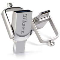 2 in 1 Dual Use Usb Disk Logo Kustom Berkualitas Tinggi Pesanan Grosir Tipe-c Usb Flash Drive Flash Disk Ponsel Metal Flash Drive