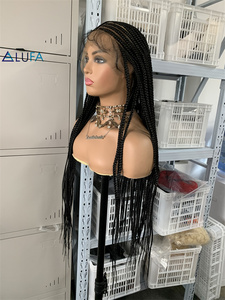 DX616 Meilleures ventes Perruque synthétique tressée longue de 30 pouces 360 Lace Front avec tresses cornrow pour femmes noires - Product Image 5