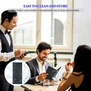 Porta Menús <span class=keywords><strong>de</strong></span> 4.25 x 11 Pulgadas, Cubiertas para Menús, Libro <span class=keywords><strong>de</strong></span> Menús <span class=keywords><strong>de</strong></span> Cuero con Doble Vista, Panel Plegable para Restaurantes, Cafeterías, Bares, <span class=keywords><strong>Bebidas</strong></span> y Cócteles - Product Image 3