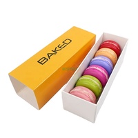 Boîte d'emballage en papier personnalisée pour macarons et biscuits, style tiroir coulissant, pour pâtisseries, avec logo imprimé