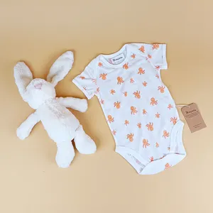 Summer Marine Style Baby Rompers Clothing Customized Full Printing Cotton Short Sleeves Cute Toddlers Crop Onesies